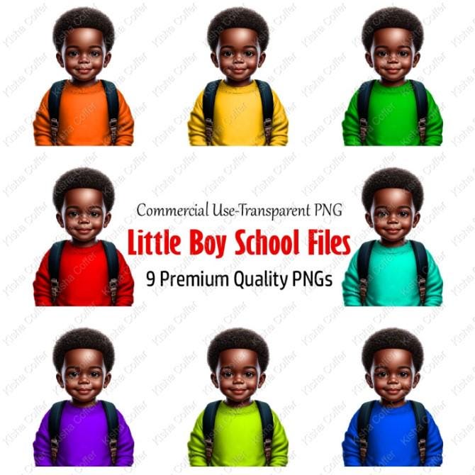 Handsome Onya Boys PNG | Melanin Prince Clipart for Crafts