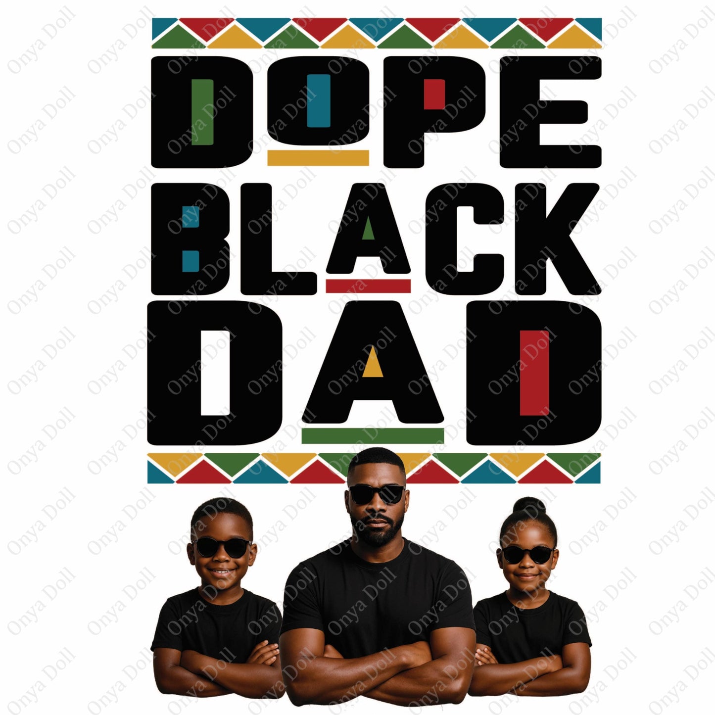 Dope Black Dad SVG PNG – Editable Father's Day File with Custom Names | African American Dad Clipart for Cricut, Sublimation &