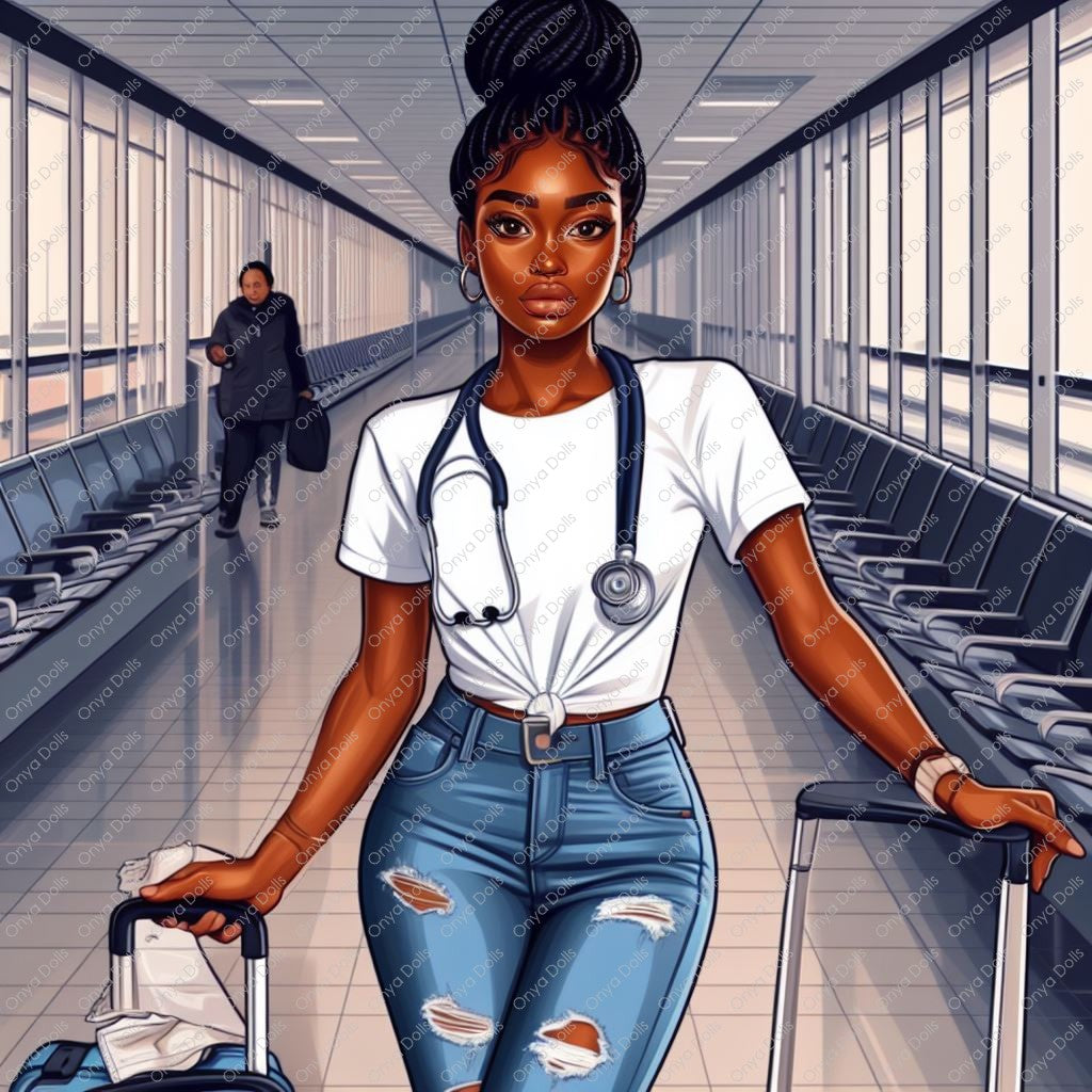 Travel Nurse – African American Woman Medical PNG