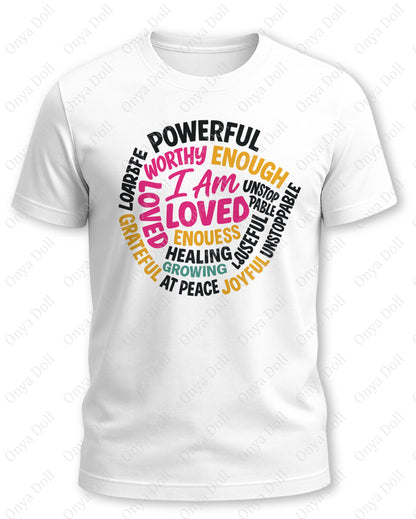 I Am Loved PNG | Affirmation Clipart for Sublimation, Planner Cover, Cricut Projects | High-Quality Digital File