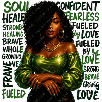 Confident Woman PNG | Affirmation Clipart for Sublimation, Planner Cover, Digital Art | High-Quality PNG File