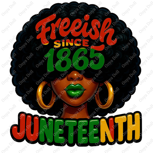 Juneteenth Afro Cutie PNG | Melanin Girl Clipart for Sublimation, Planner Cover, Digital Crafts | High-Quality File