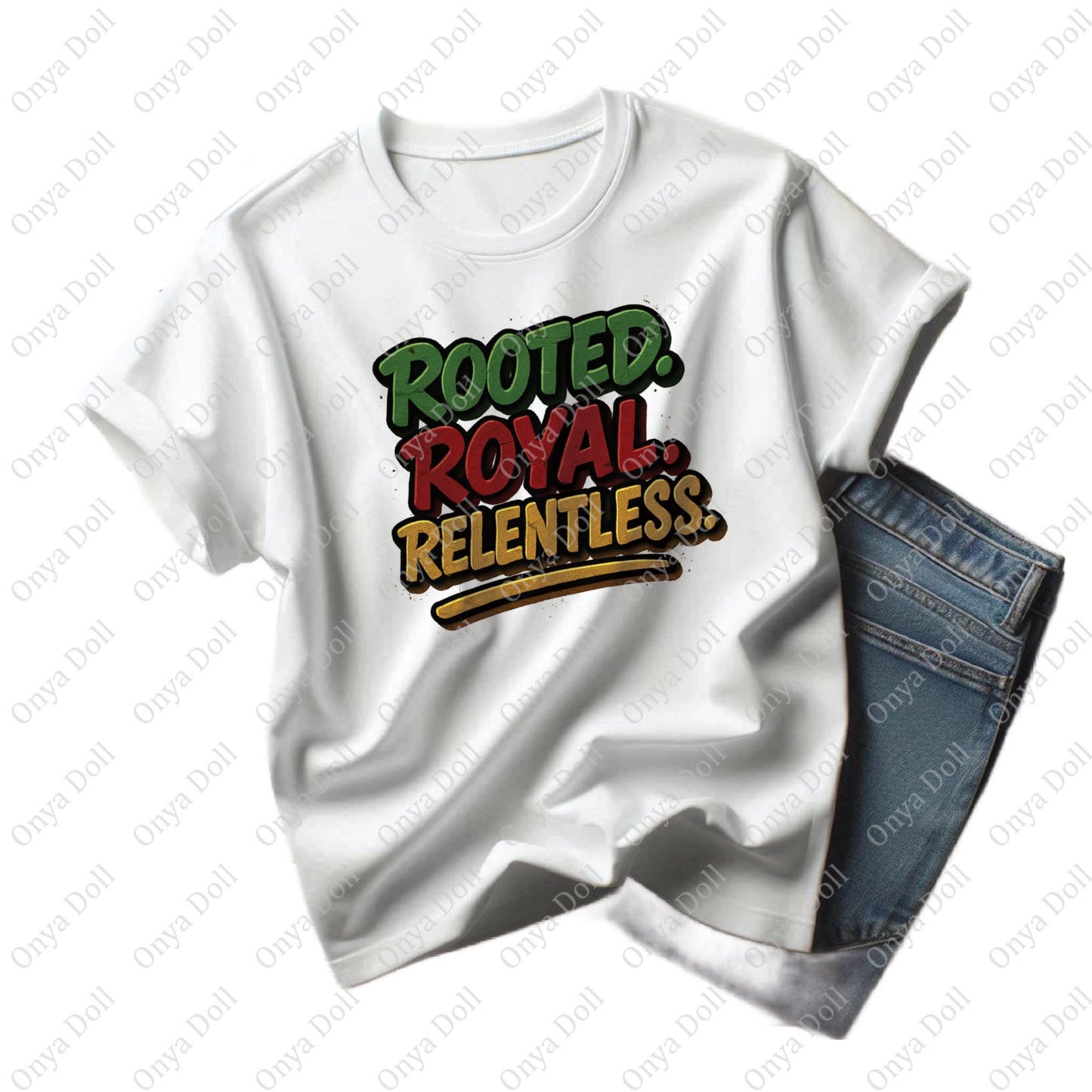 Rooted Royal Relentless PNG | Affirmation Clipart for Sublimation, Planner Cover, Motivational Art | High-Quality PNG File