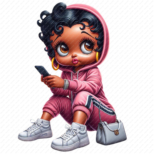 Baddie Boo PNG – Classy Fashion Girl Clipart for Sublimation, Cricut, Planners & Tumbler Wraps