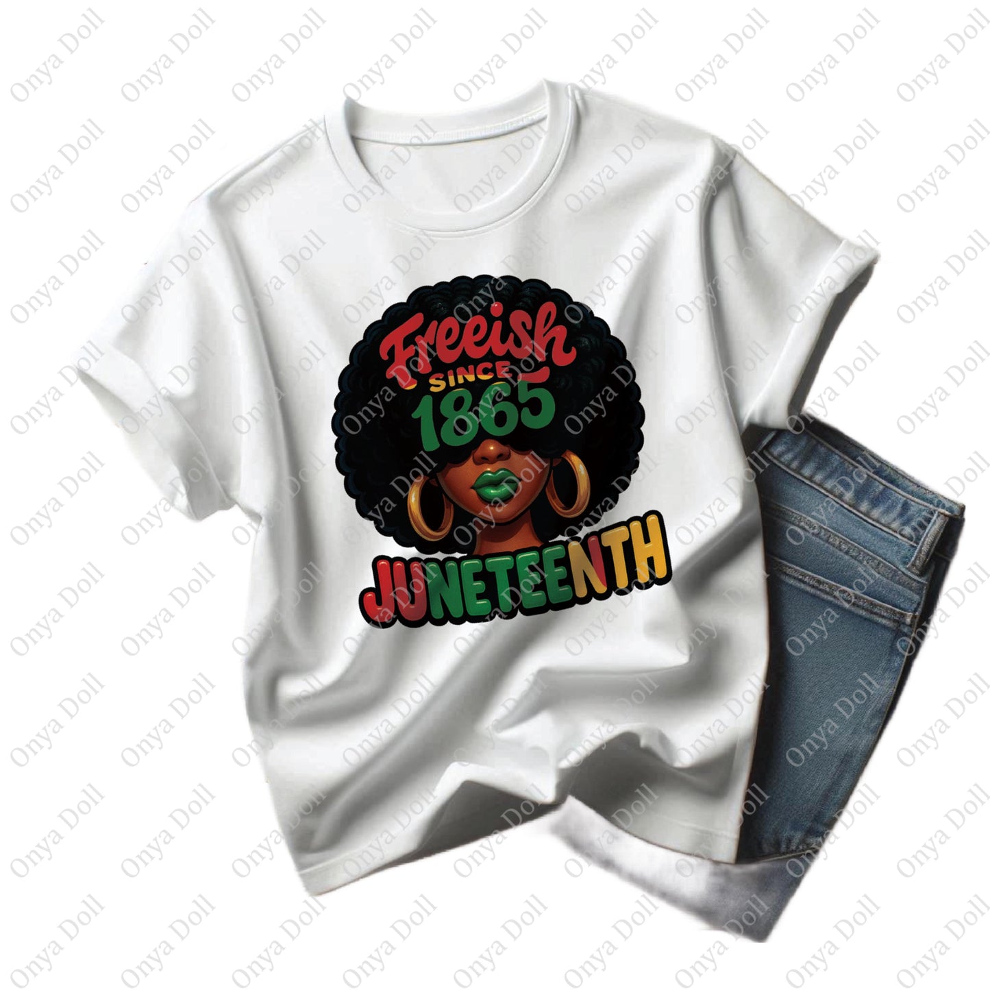 Juneteenth Afro Cutie PNG | Melanin Girl Clipart for Sublimation, Planner Cover, Digital Crafts | High-Quality File