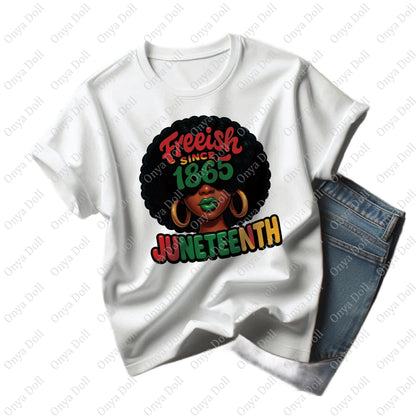 Juneteenth Afro Cutie PNG | Melanin Girl Clipart for Sublimation, Planner Cover, Digital Crafts | High-Quality File