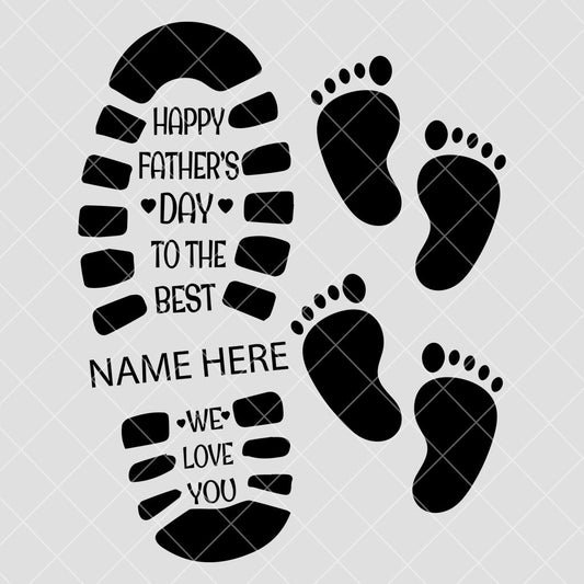 Editable Dad Boot svg, png – Baby Feet Father’s Day Design | DIY DAD Title Customization for Cricut, Sublimation & Vinyl Gifts