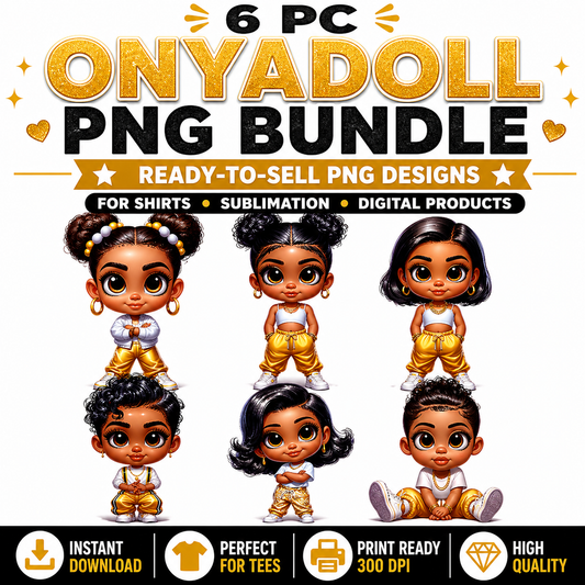 Black Kids PNG Bundle | Melanin Toddler Clipart Set for Shirts & Crafts