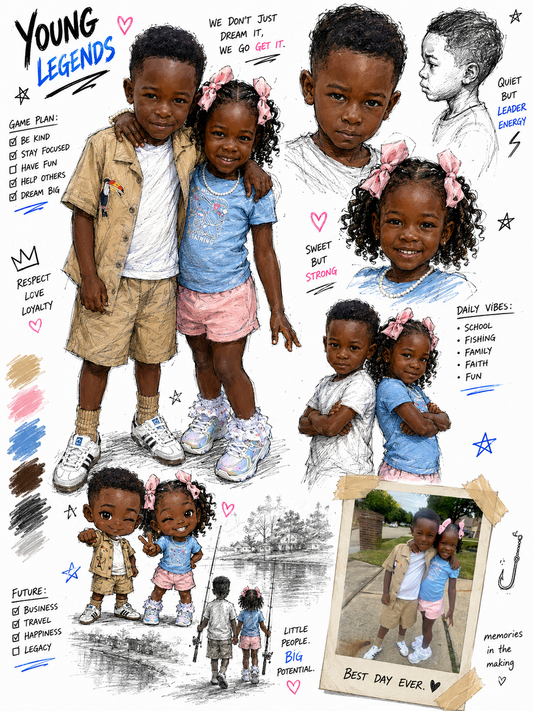 Custom Single/Family Character Collage PNG | Personalized Memory Board Gift