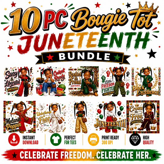 Juneteenth PNG Bundle | Black Kids Shirt Designs | freeish since 1865 sublimation png