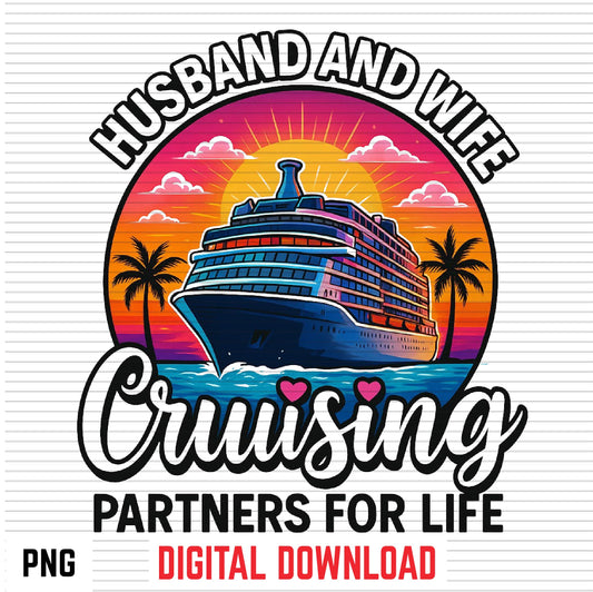 Couple Cruising PNG | D.I.Y matching vacation shirts | Digital download