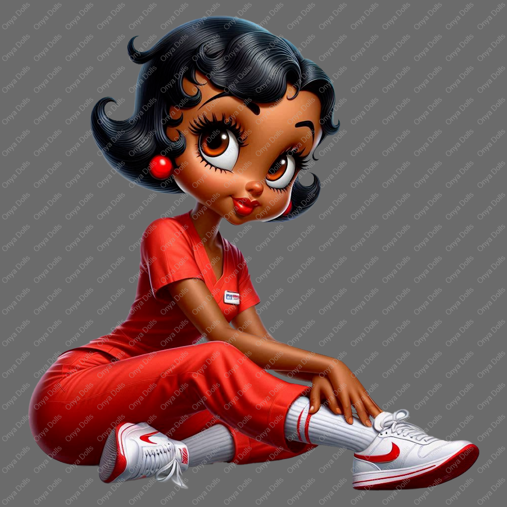 Nurse Betty Boop PNG – African American Medical LPN CNA Clipart
