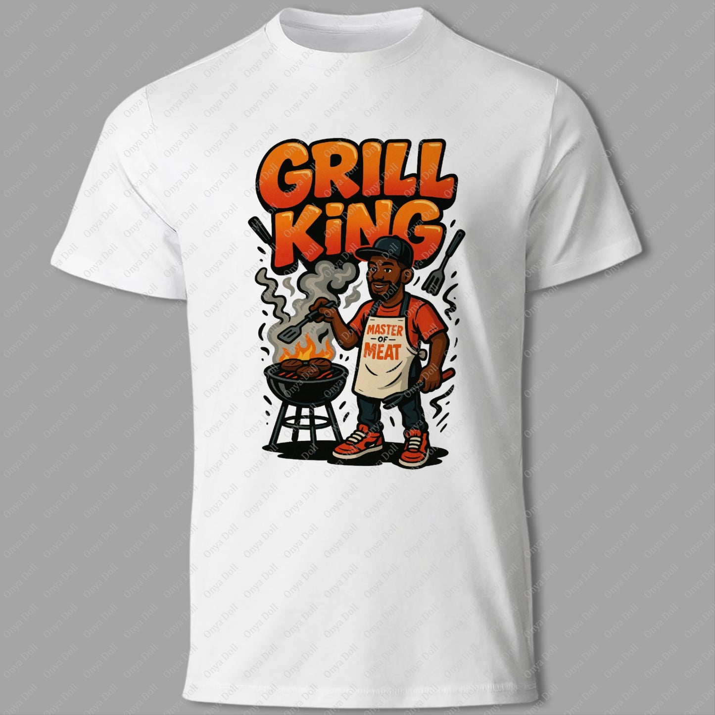 Grill King PNG – Funny Dad BBQ Sublimation Design for Father’s Day | Digital Download for Shirts, Mugs, Aprons & Cricut Crafts