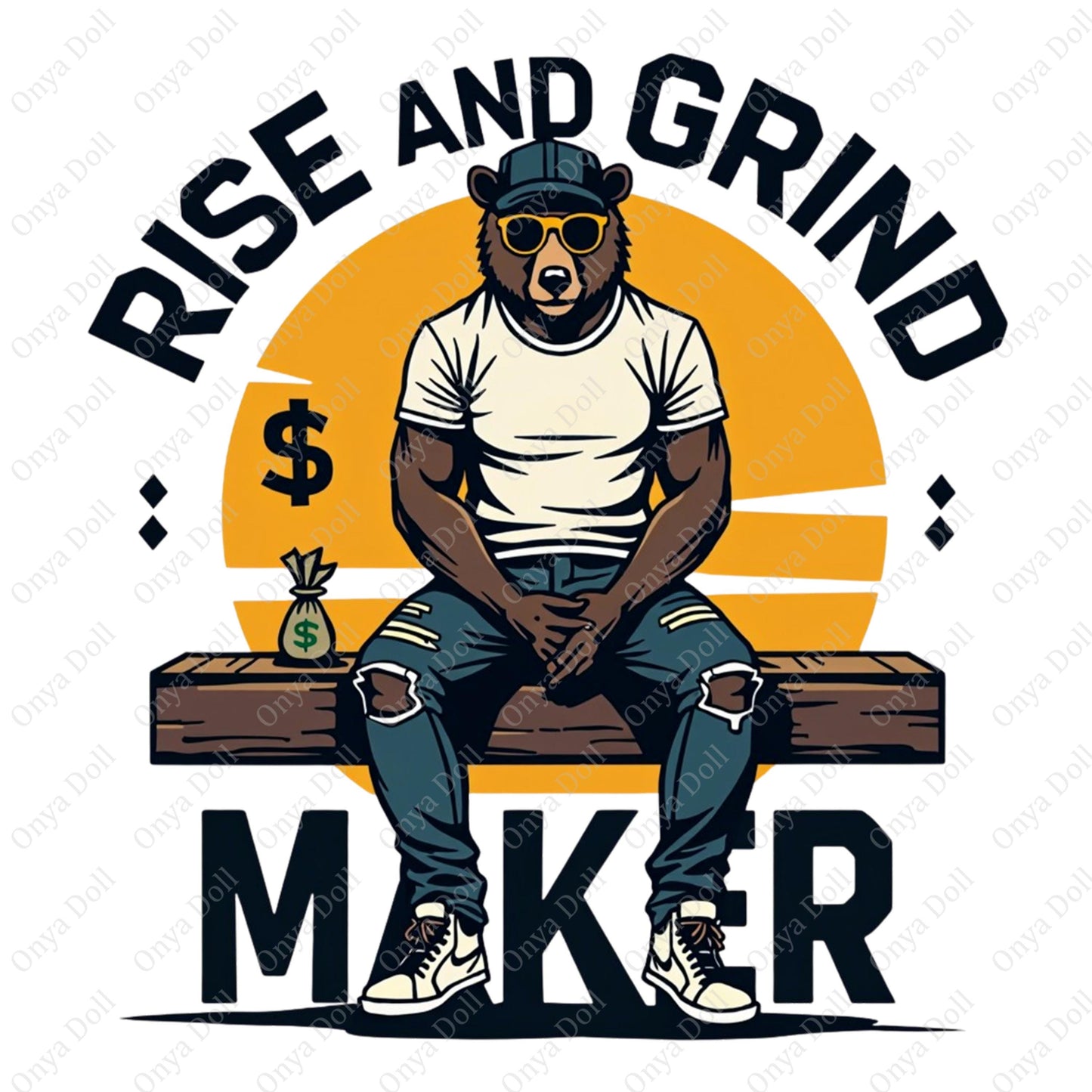 Rise and Grind PNG | Motivational Clipart for Sublimation, Planner Cover, Cricut | High-Quality Digital File