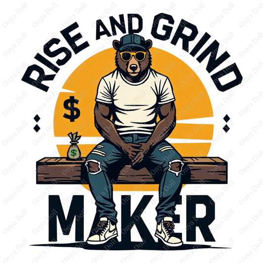 Rise and Grind PNG | Motivational Clipart for Sublimation, Planner Cover, Cricut | High-Quality Digital File