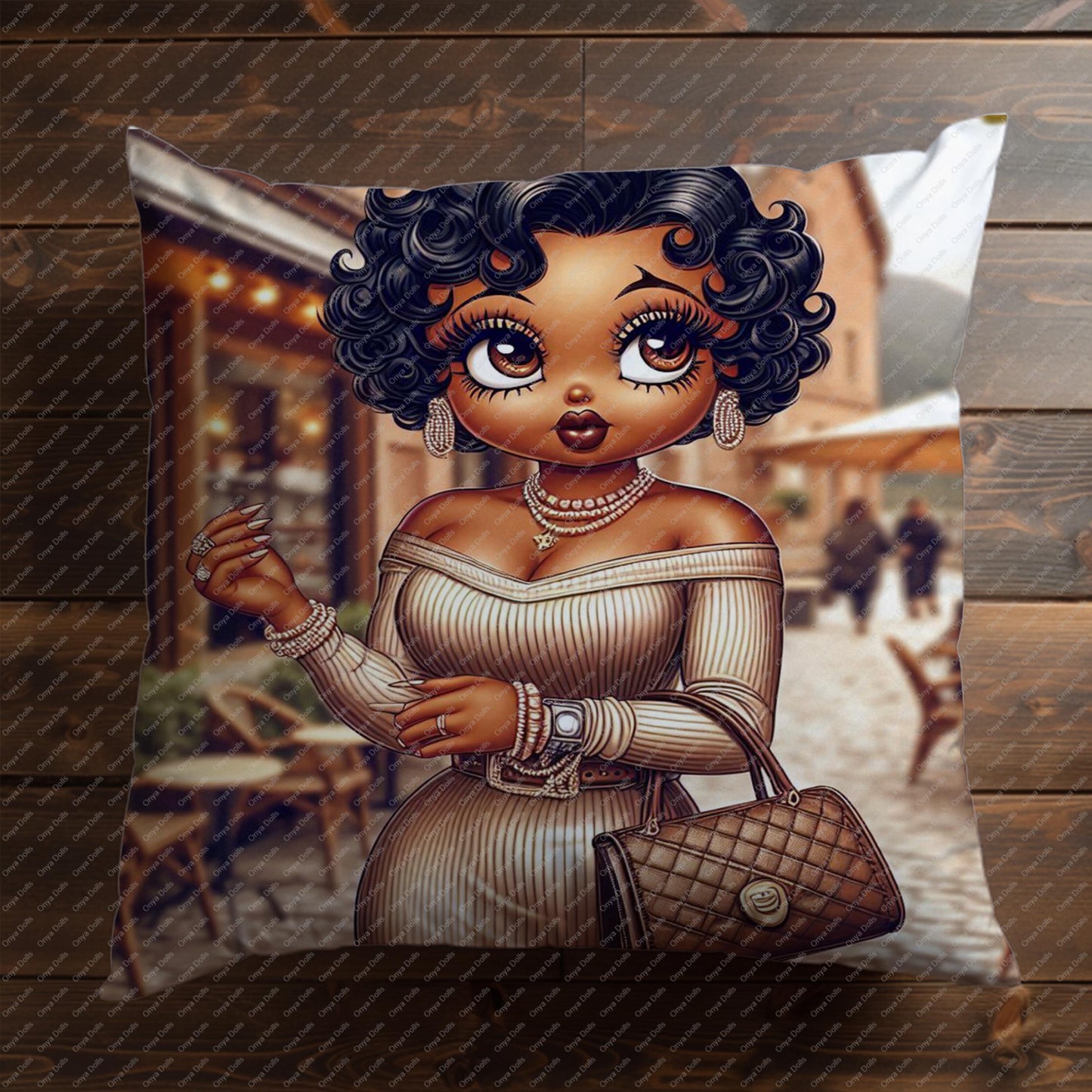 Baddie Boo PNG – Classy African American Woman in Fur Coat | Afro Boop Clipart for Sublimation, Planner Covers & Crafts