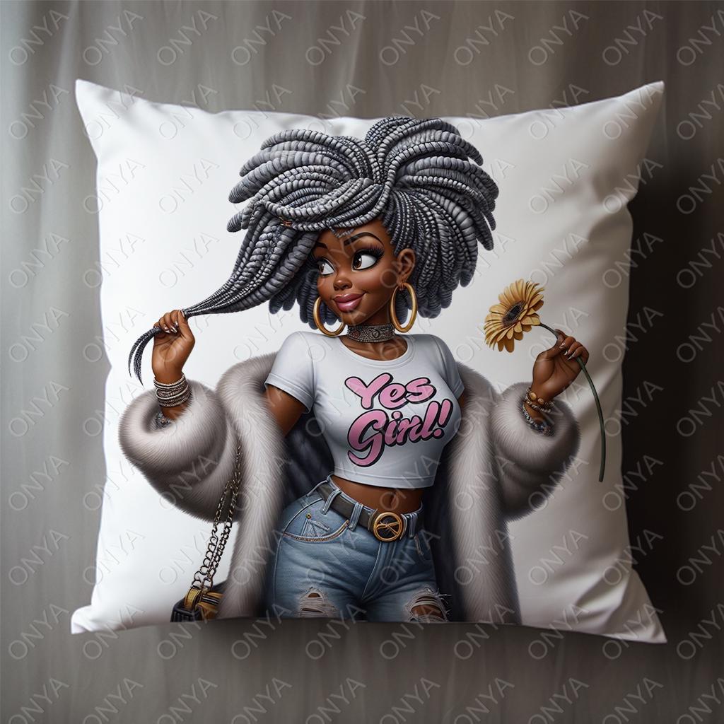 Onya Baddie Girl PNG | Fashion Clipart with Dreadlocks for Sublimation, DTF, Cricut, Silhouette, Tumbler Wrap, Planner | 300 DPI