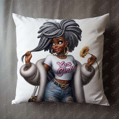Onya Baddie Girl PNG | Fashion Clipart with Dreadlocks for Sublimation, DTF, Cricut, Silhouette, Tumbler Wrap, Planner | 300 DPI