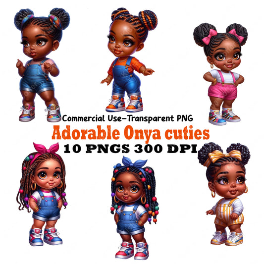 Bundle of 10 adorable kid characters PNG clipart with colorful outfits and playful poses on transparent background 300 DPI
