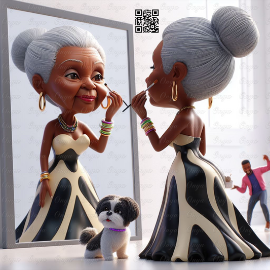 High-resolution PNG of a melanin-rich woman with the quote “Always be grateful for whatever you have,” perfect for inspirational crafts and apparel.
