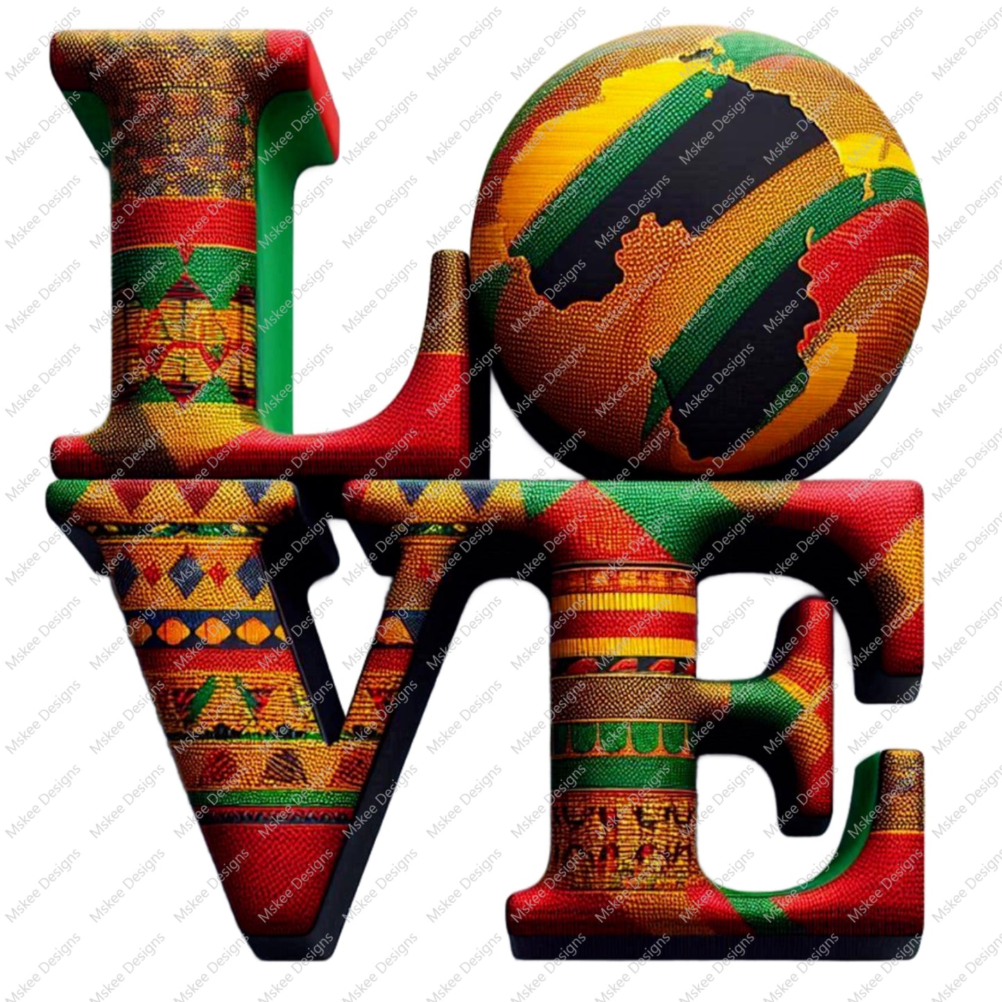 Pan African LOVE PNG | Afrocentric Heart Africa Clipart