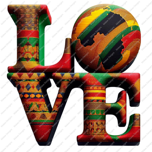 Pan African LOVE PNG | Afrocentric Heart Africa Clipart