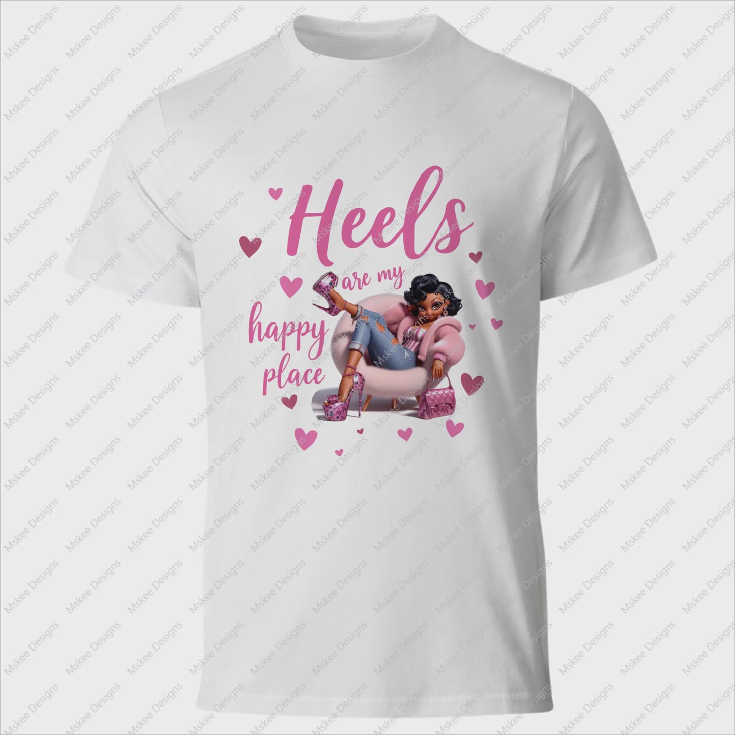 Baddie Boop PNG – Heels Are My Happy Place Black Girl Clipart | African American Woman Digital File for Sublimation, Planners & Cricut