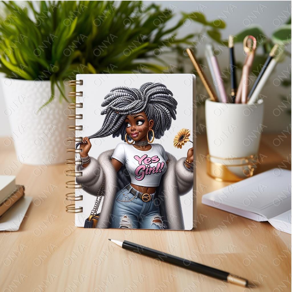 Onya Baddie Girl PNG | Fashion Clipart with Dreadlocks for Sublimation, DTF, Cricut, Silhouette, Tumbler Wrap, Planner | 300 DPI