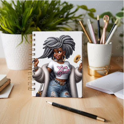 Onya Baddie Girl PNG | Fashion Clipart with Dreadlocks for Sublimation, DTF, Cricut, Silhouette, Tumbler Wrap, Planner | 300 DPI