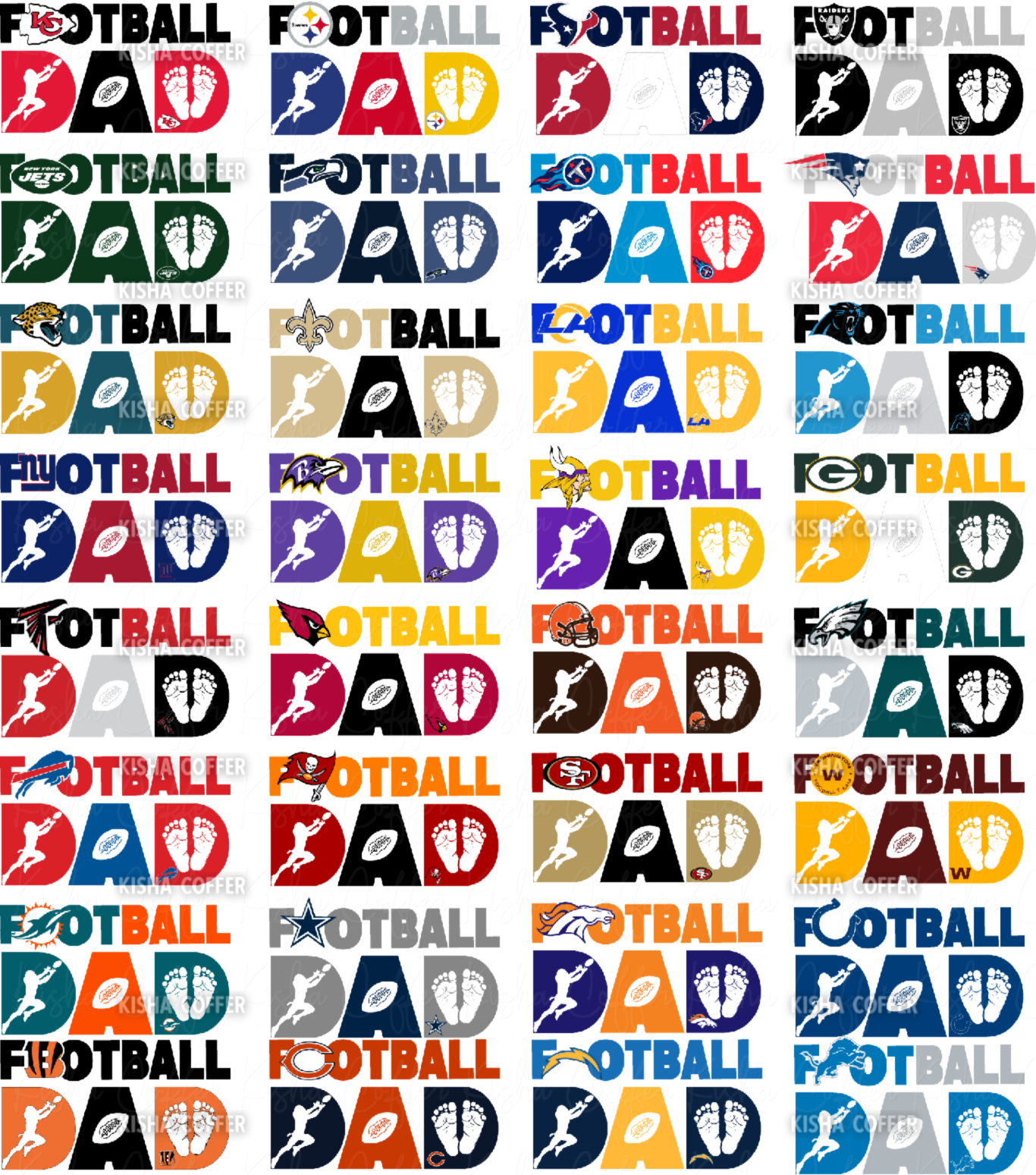 High quality SVG bundle featuring football dad designs, perfect for shirts, mugs, and vinyl decals for sports fans and team dads.
